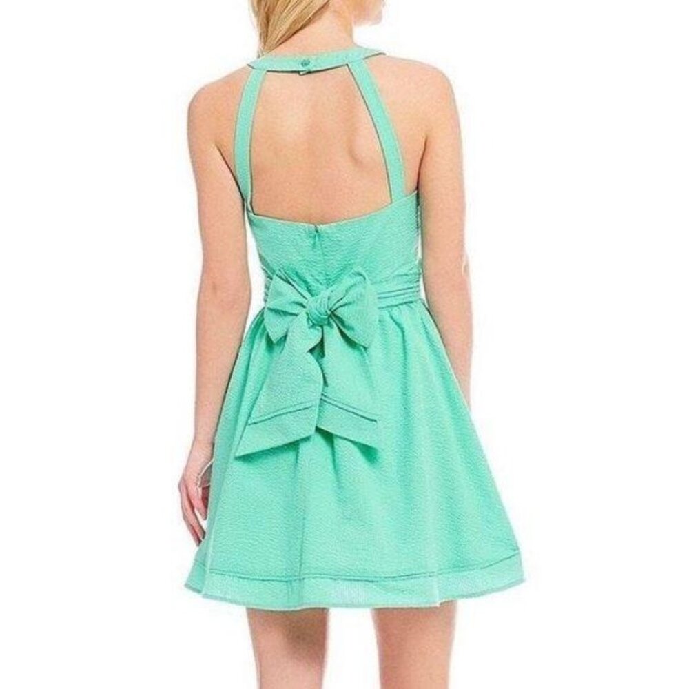 Lauren James Abigail Dress Size Large Seafoam Green Open Back Bow New